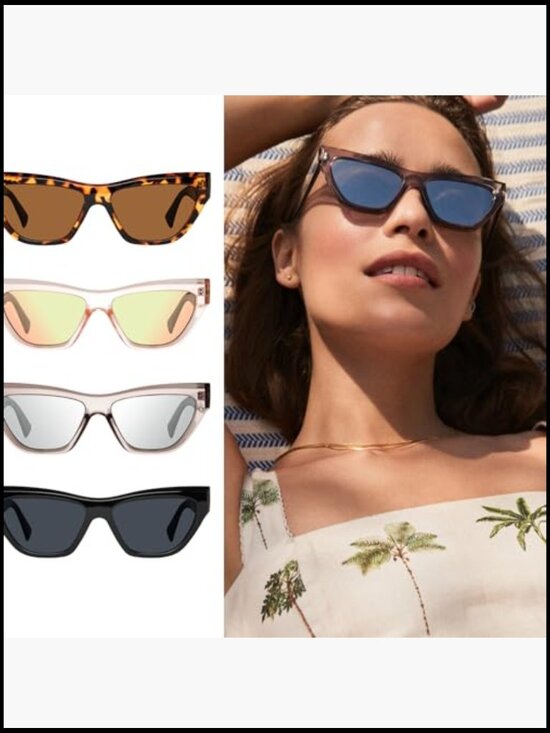 Handcrafted Cat-Eye Sunglasses with Scratch & Impact Resistant Lenses, UV